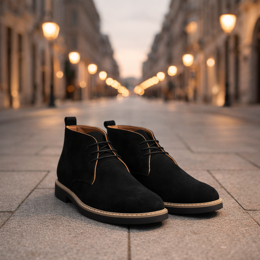 Black suede chukka boot