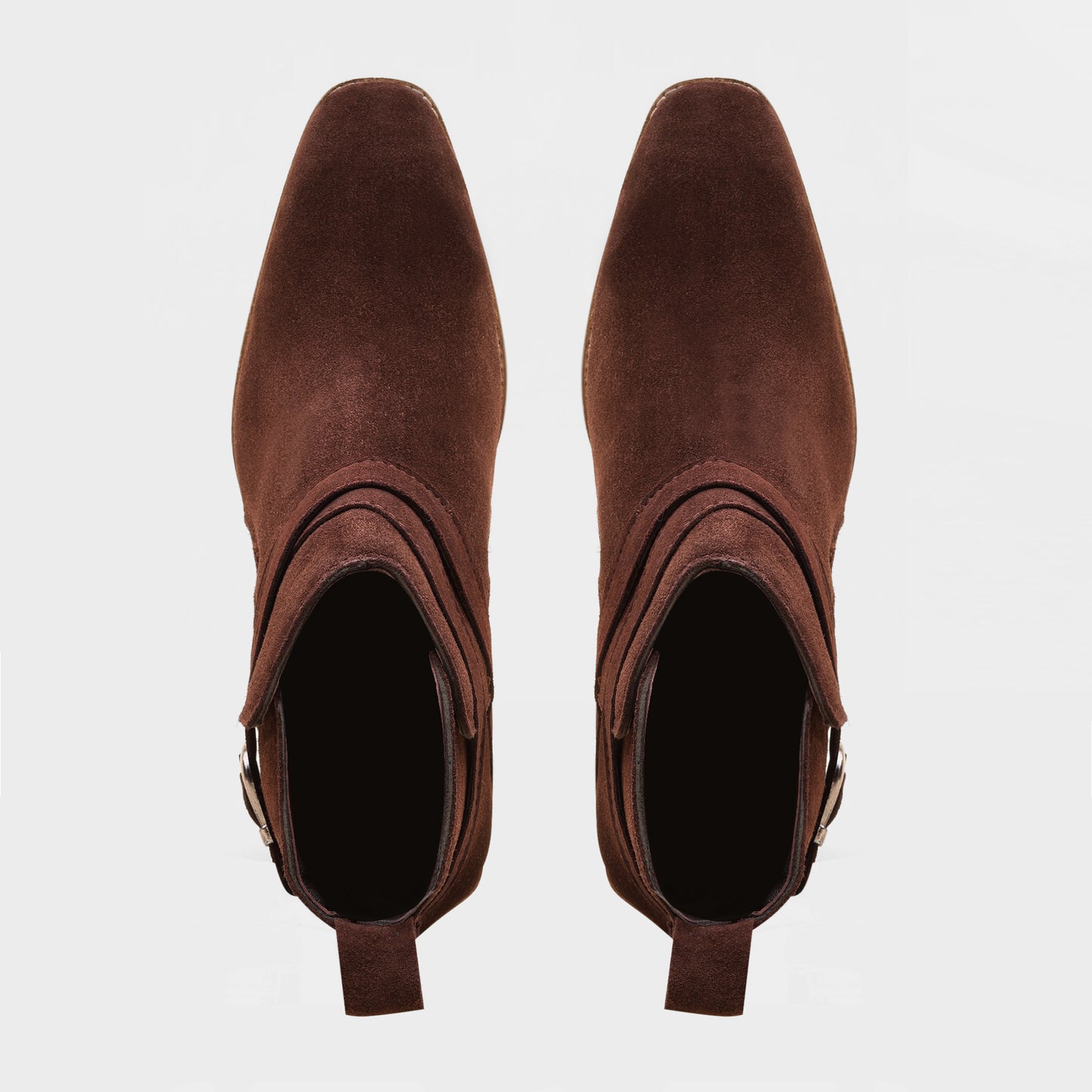 Brown Wood Sole Jodhpuri Boots