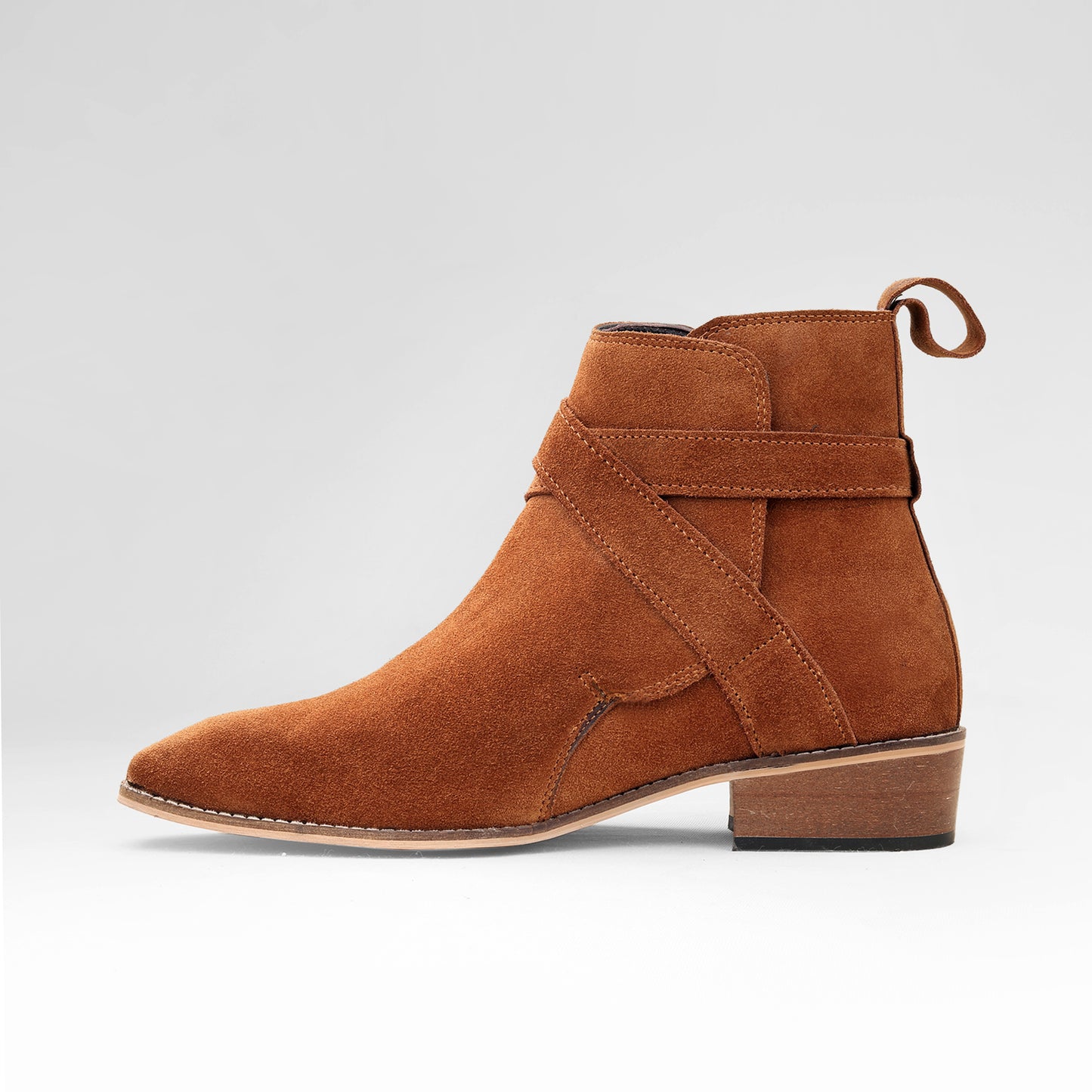 Tan Wood Sole Jodhpur Boots