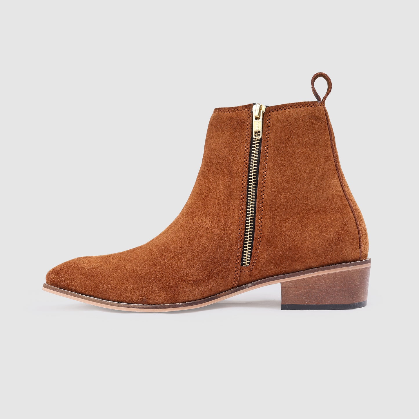 Suede Leather Boot with Zip