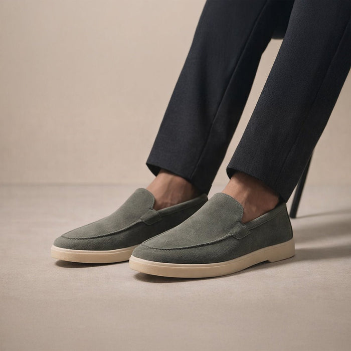 Green Suede Leather Loafer - MrVik