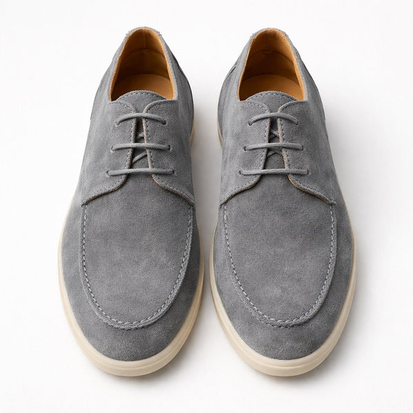 Grey Leather Loafer Lace up - MrVik