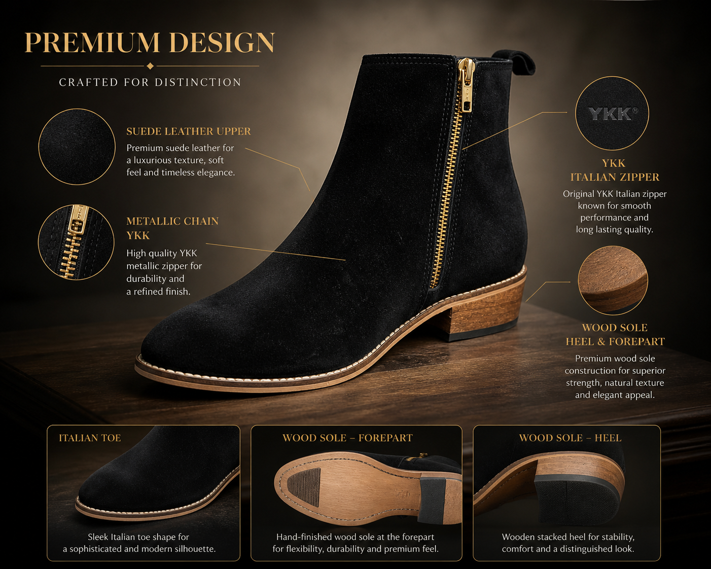 Black Suede Woodsole