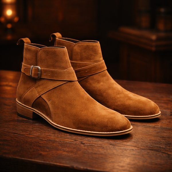Tan Wood Sole Jodhpur Boots