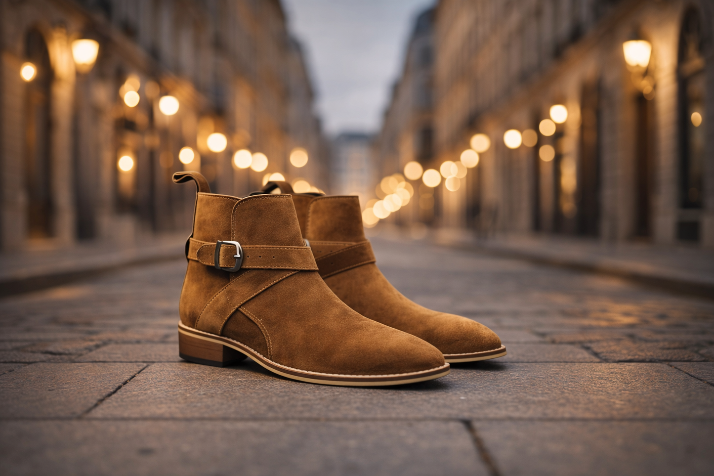 Tan Wood Sole Jodhpur Boots