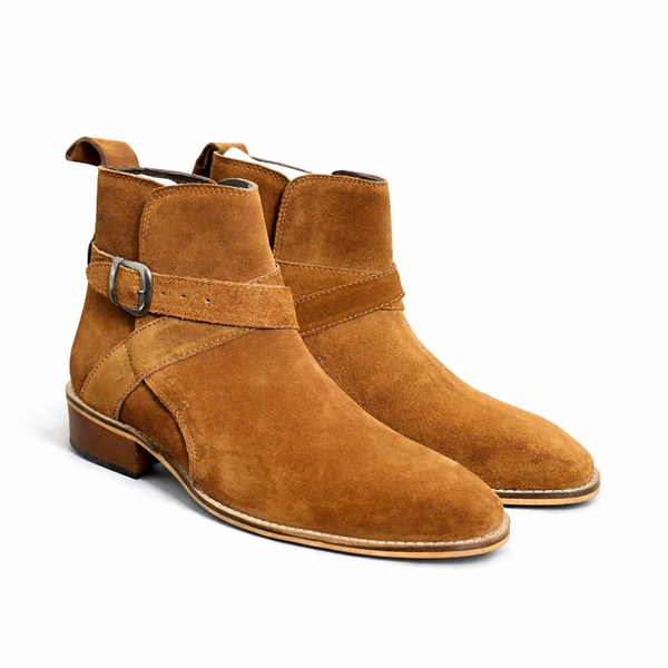 Tan Wood Sole Jodhpur Boots