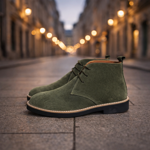 Olive suede chukka boot