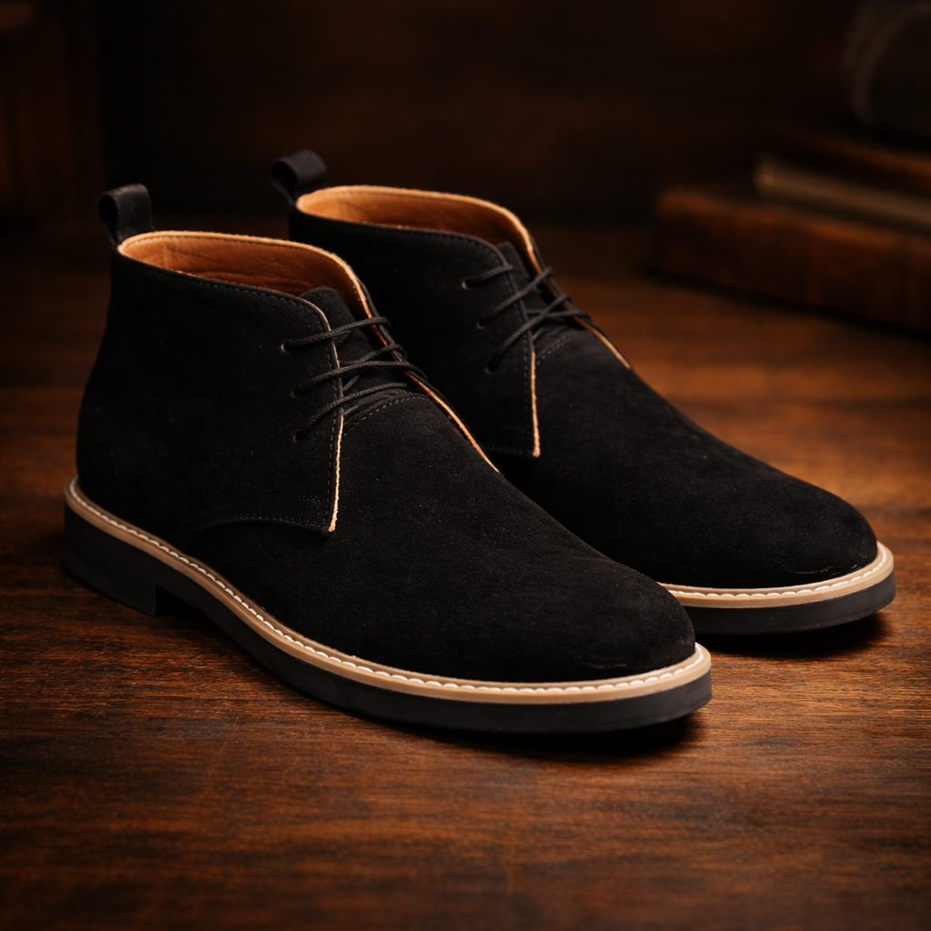 Black suede chukka boot