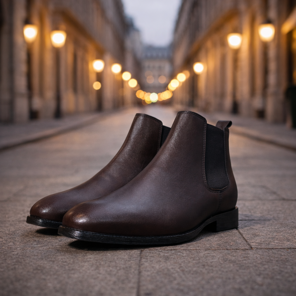 Italian Brown Elastic Chelsea