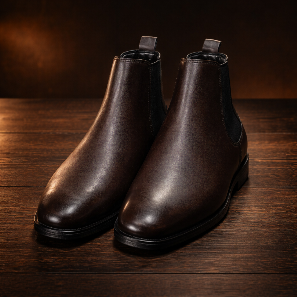 Italian Brown Elastic Chelsea