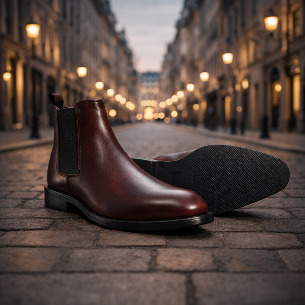 Cherry Brown Italian Elastic Chelsea