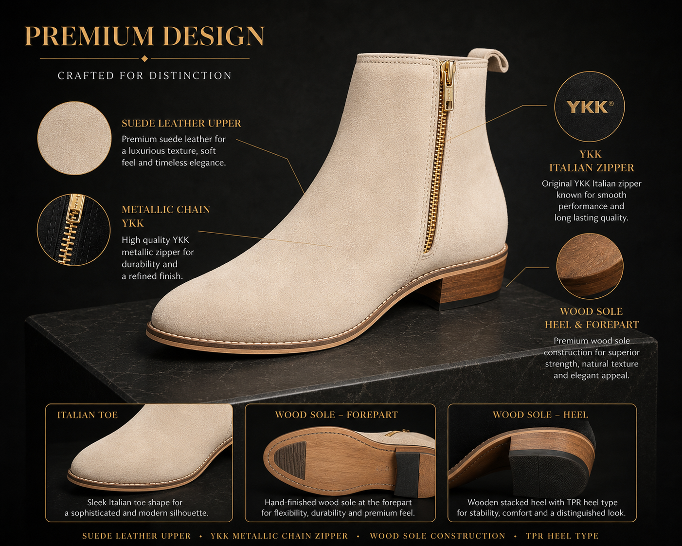 Cream Suede Woodsole