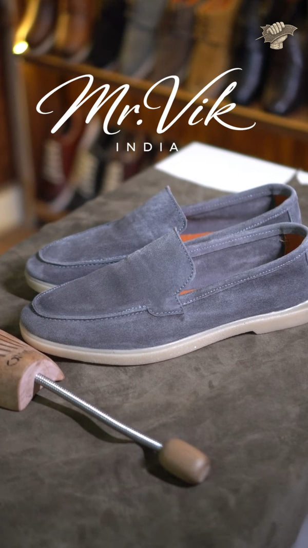 Suede Grey Loafer