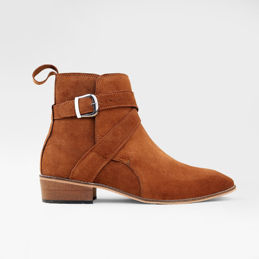 Tan Wood Sole Jodhpur Boots