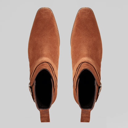 Tan Wood Sole Jodhpur Boots