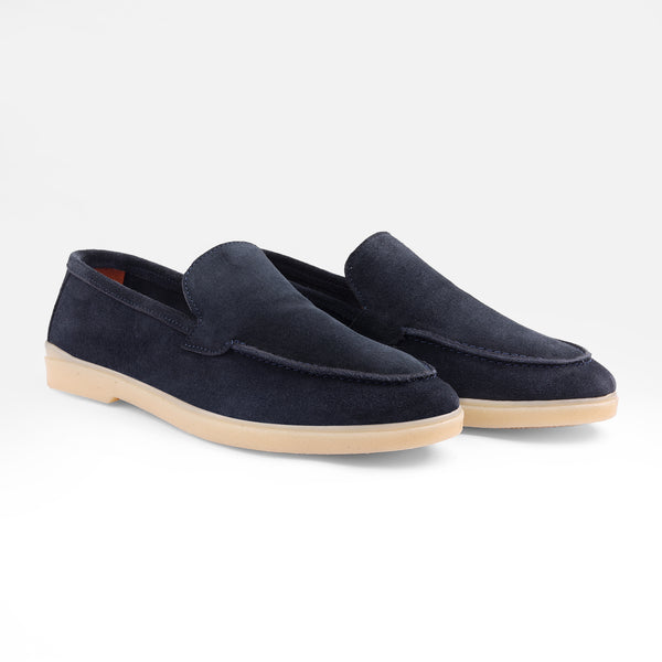 Blue Suede Leather Loafer