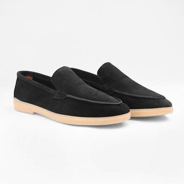 Black Suede Leather Loafer