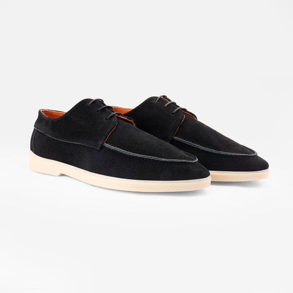 Black Leather Loafer Lace up