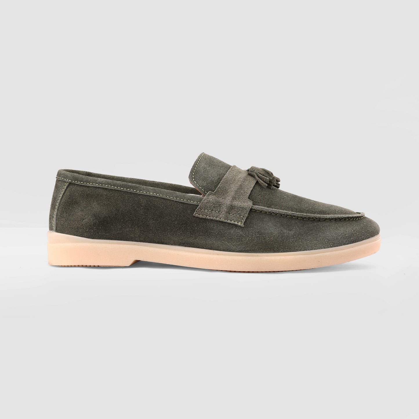Green Suede Tassle Loafer
