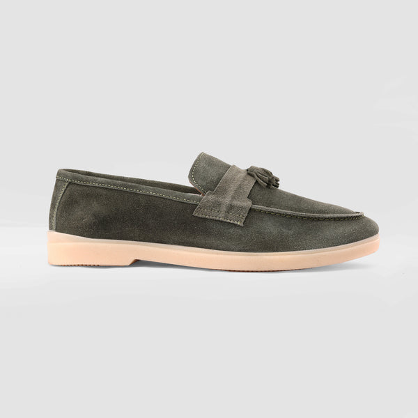 Green Suede Tassle Loafer