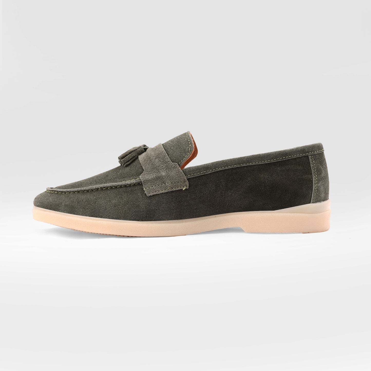 Green Suede Tassle Loafer
