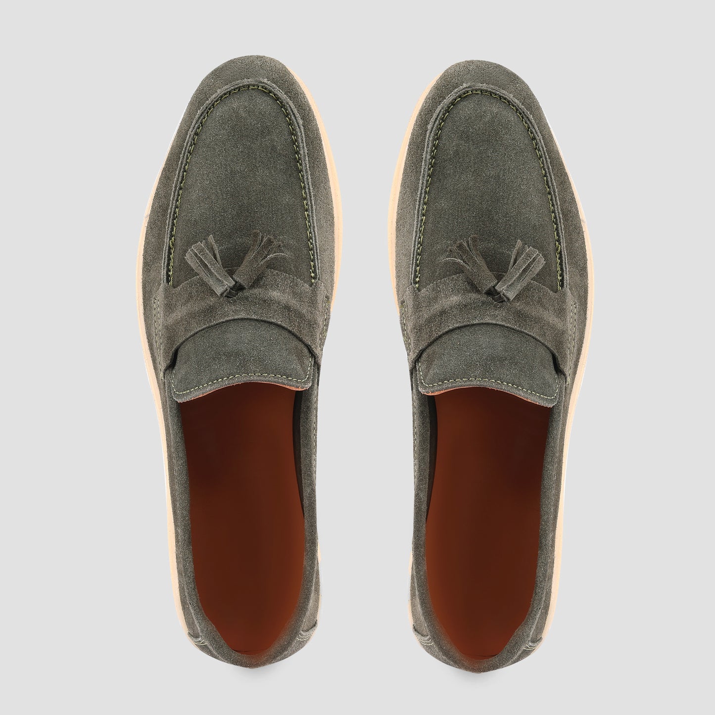 Green Suede Tassle Loafer
