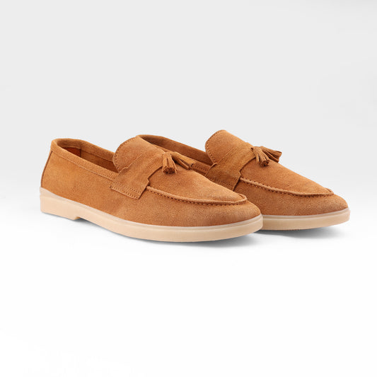 Tan Suede Tassel Loafer
