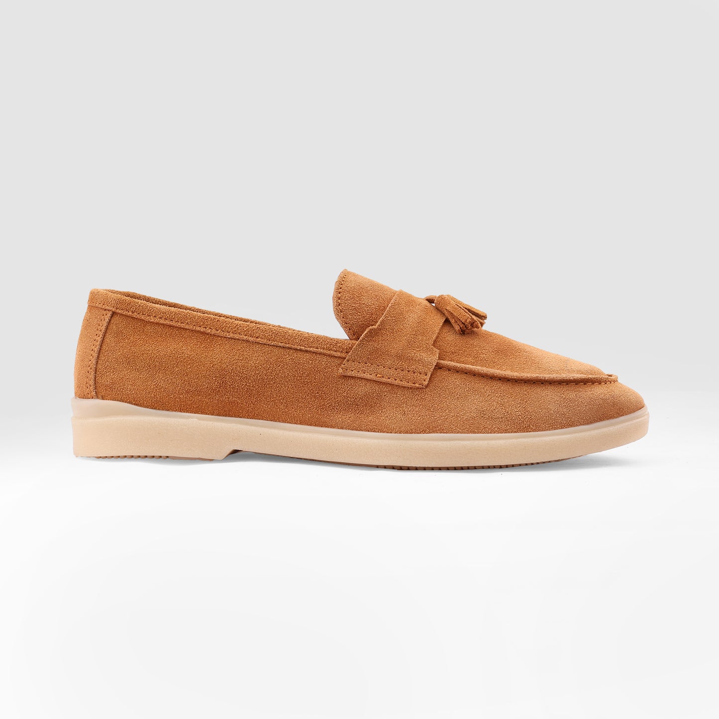 Tan Suede Tassel Loafer