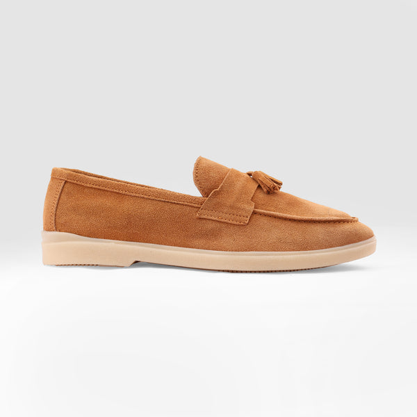 Tan Suede Tassel Loafer