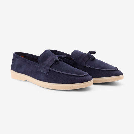 Blue Suede Tassel Loafer