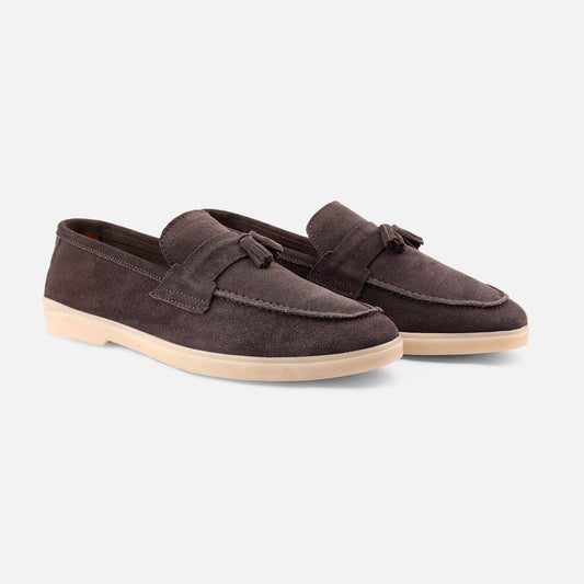 Brown Suede Tassel Loafer