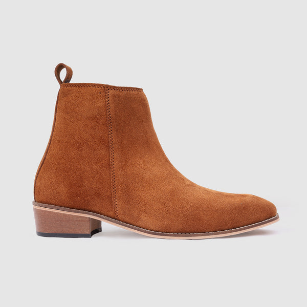 Suede Leather Boot with Zip