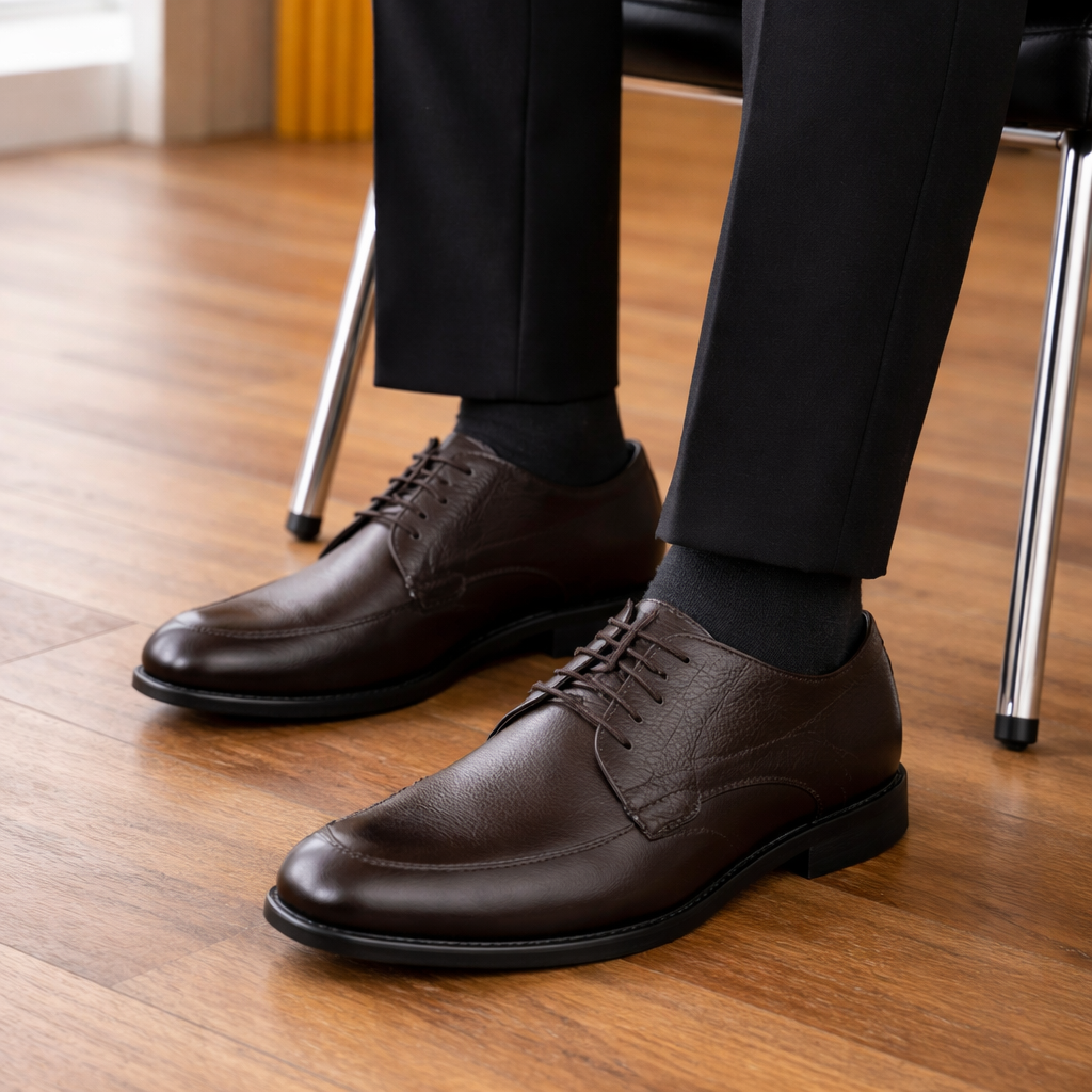 Men Brown Derby Formal Shoes