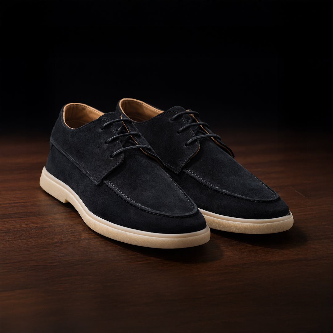 Black Leather Loafer Lace up - MrVik