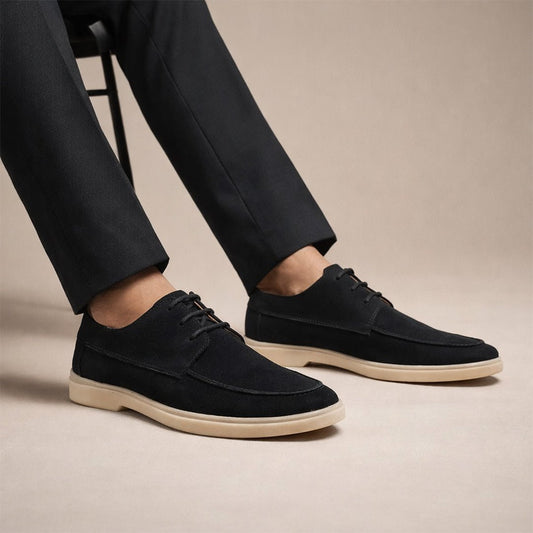 Black Leather Loafer Lace up - MrVik