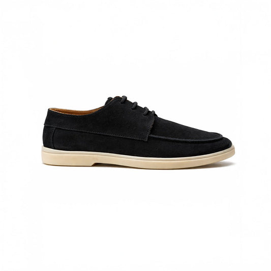 Black Leather Loafer Lace up - MrVik