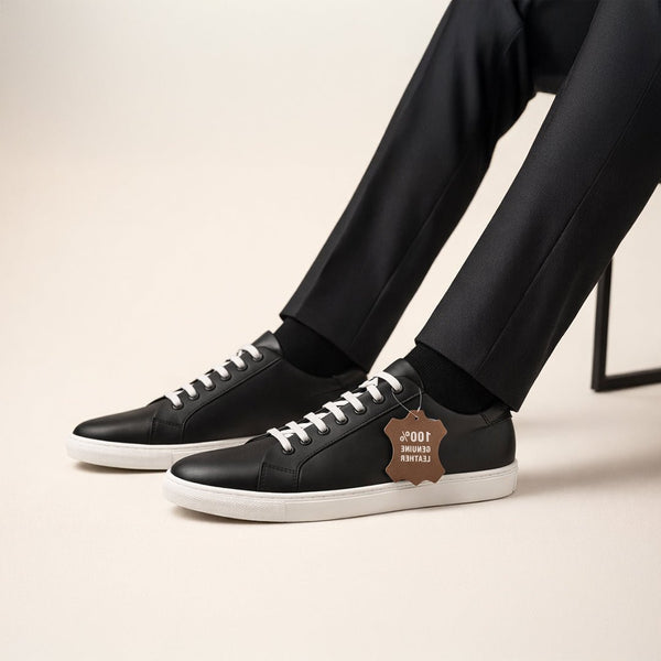 Black Leather Sneaker - MrVik