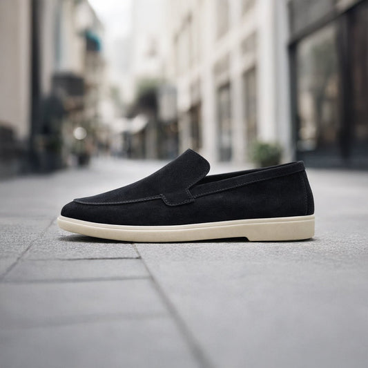 Black Suede Leather Loafer - MrVik