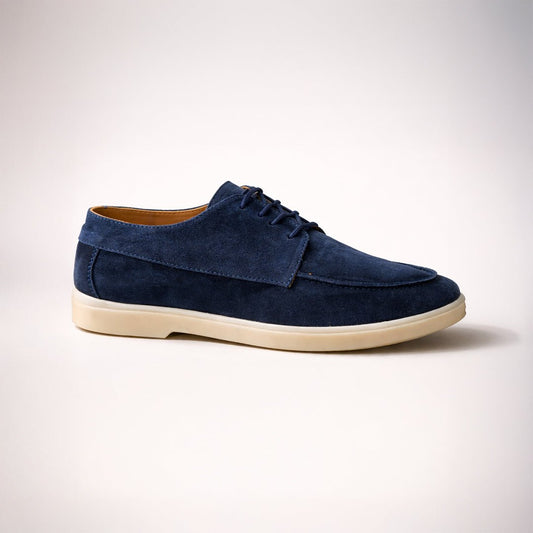 Blue Leather Loafer Lace up - MrVik