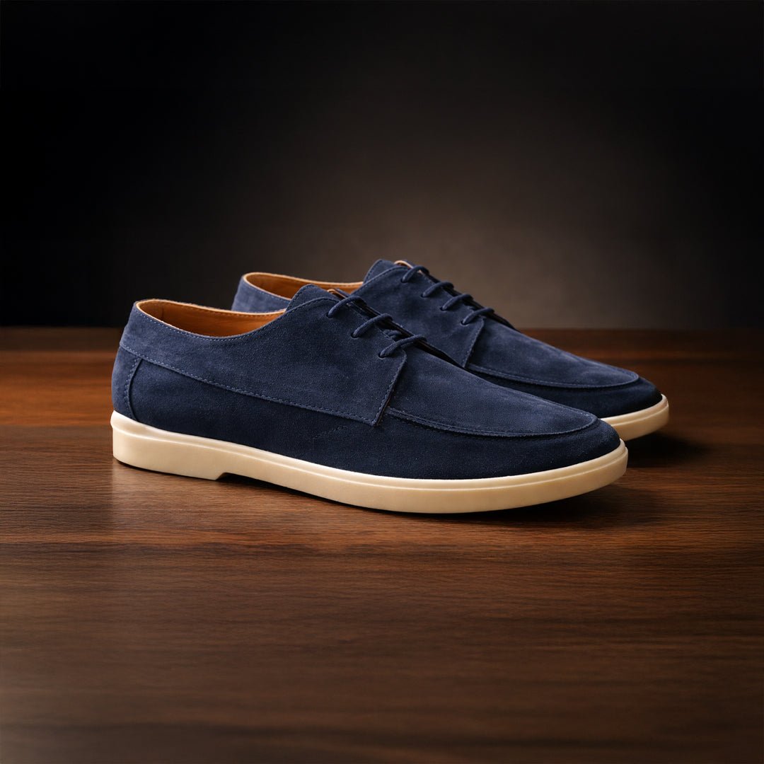 Blue Leather Loafer Lace up - MrVik