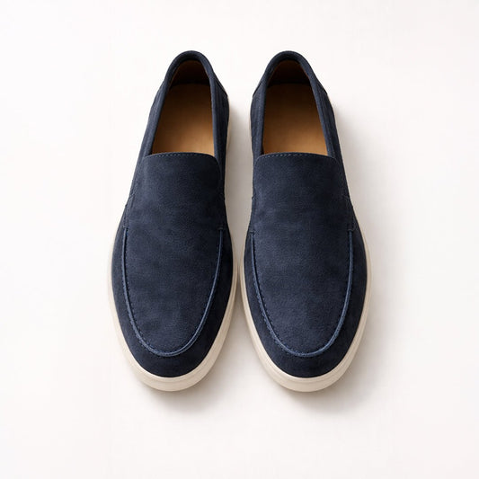 Blue Suede Leather Loafer - MrVik