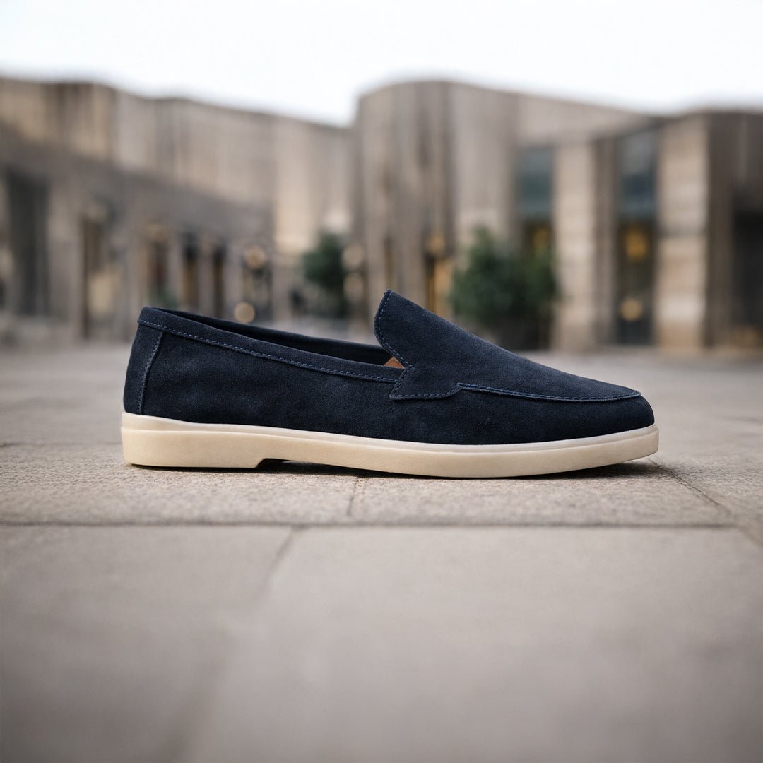 Blue Suede Leather Loafer - MrVik