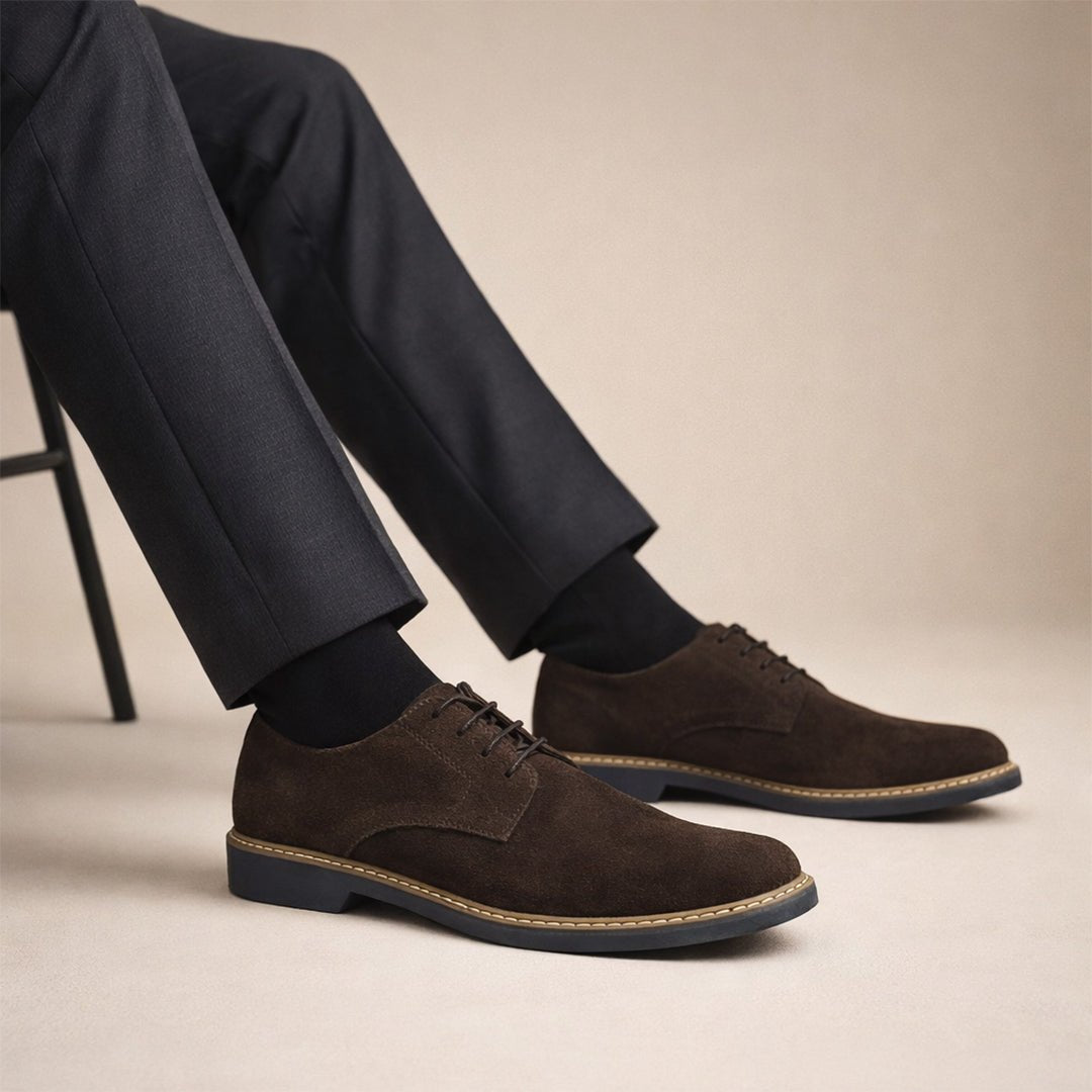 Derby Suede Formal Brown - MrVik