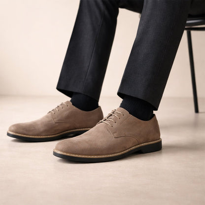 Derby Suede Formal Sand Beige - MrVik