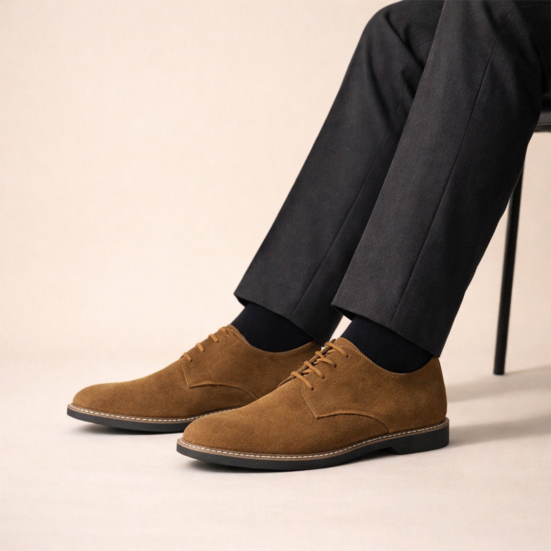 Derby Suede Formal Tan - MrVik