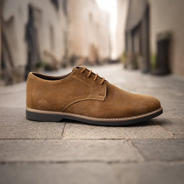 Derby Suede Formal Tan - MrVik