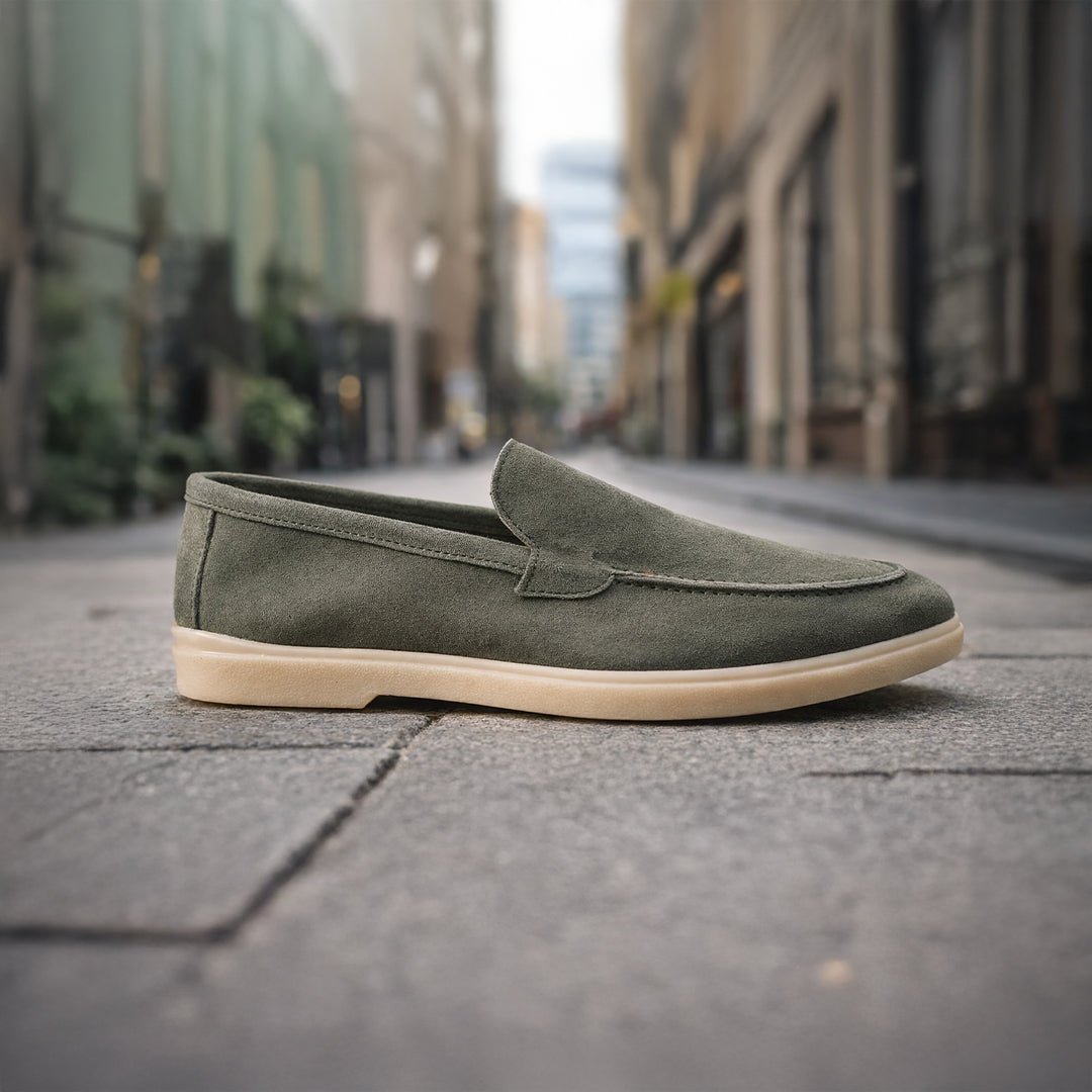 Green Suede Leather Loafer - MrVik