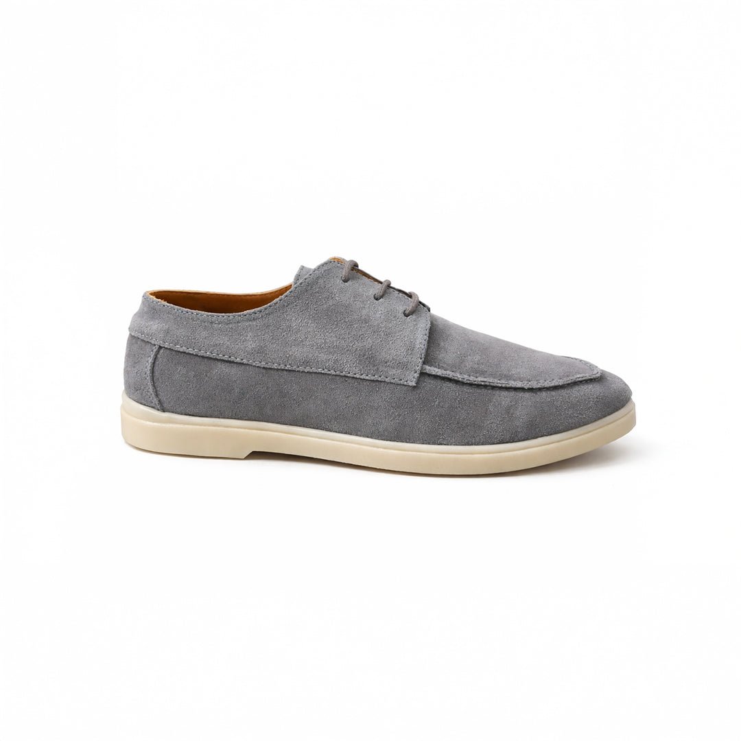 Grey Leather Loafer Lace up - MrVik