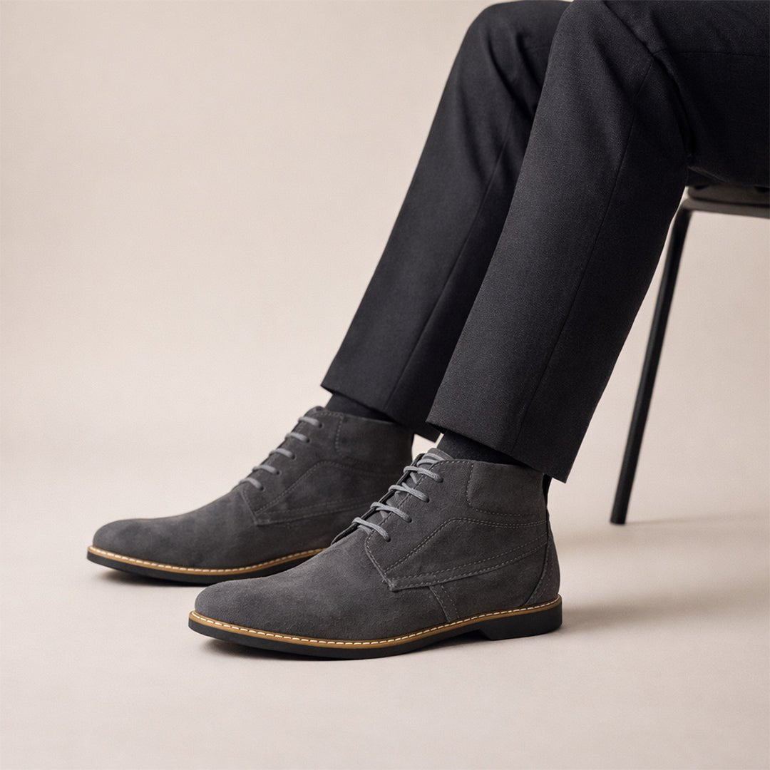 Grey Suede Leather Boot - MrVik