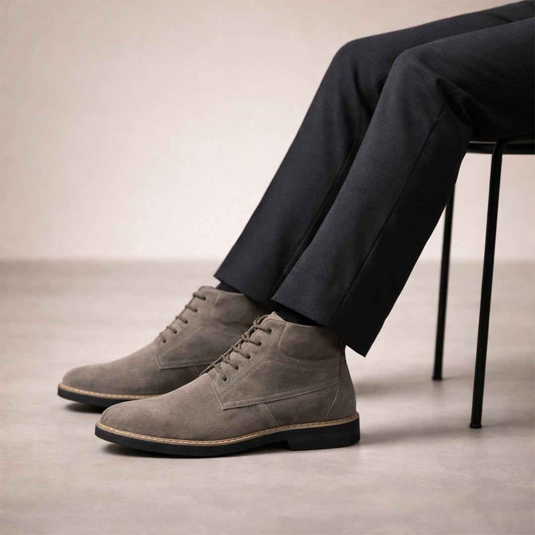 Grey Suede Leather Boot - MrVik